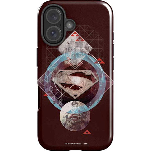 DC Comics Superman Purple Abstract Collage iPhone 16 Magsafe Impact Case